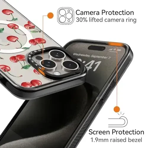 casevivid iPhone 15 Pro Max uchun magnitli Magsafe gʻilofi Chiroyli estetik – Zarbalarga chidamli 6,6 fut balandlikdan tushganda shikastlanishdan himoya qiluvchi kulgili moda olchali 6,7