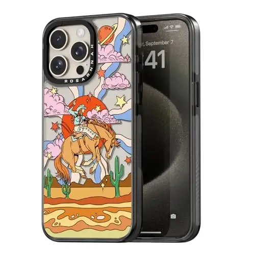 casevivid iPhone 15 Pro Max uchun mos keladigan Chexol Chiroyli Estetik - Bardoshli zarbaga chidamli 6,6 fut balandlikdan tushganda ta'sir qiluvchi telefon chexoli Kuligili moda Kovboy 6,7