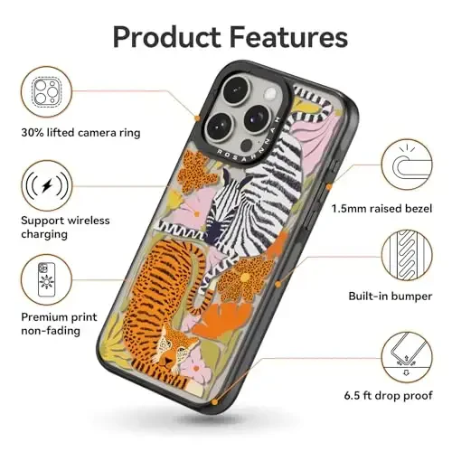 casevivid iPhone 15 Pro Max uchun mos keladigan g'ilof Chiroyli estetik - 6,6 fut balandlikdan tushganda zarbani yutuvchi bardoshli telefon g'ilofi, kulgili Afrika 6,7