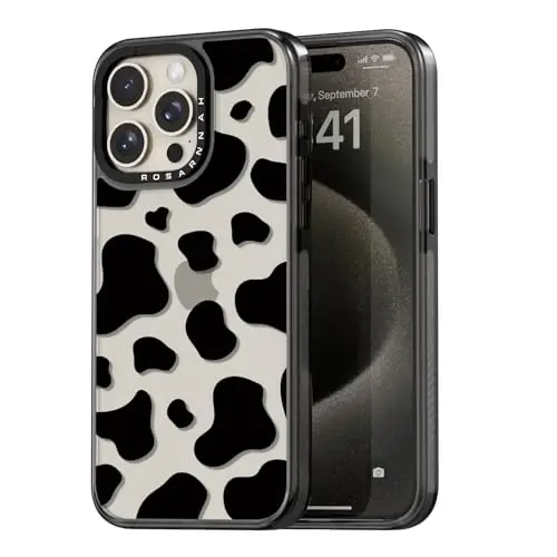 casevivid iPhone 15 Pro Max uchun mos keladigan gʻilof, chiroyli estetik – 6,6 fut balandlikdan tushganda zarbga bardoshli telefon gʻilofi, kulgili moda sigir suti bosmasi 6,7