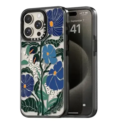 casevivid iPhone 15 Pro Max uchun mos keladigan g'ilof Chiroyli estetik - 6,6 futdan tushishga bardoshli zarbga chidamli telefon g'ilofi Qiziqarli moda Passiflora Caerulea 6,7