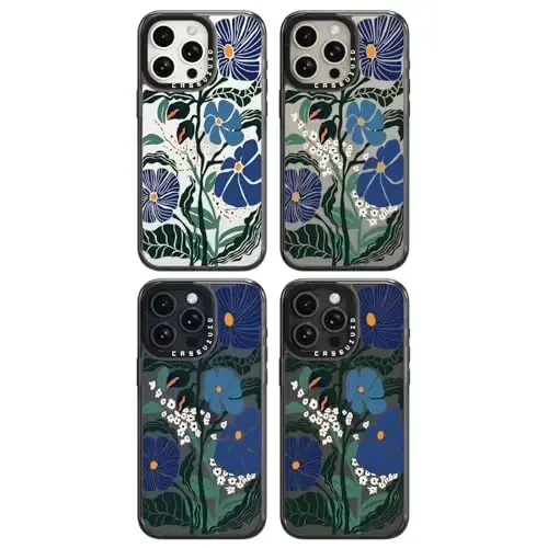 casevivid iPhone 15 Pro Max uchun mos keladigan g'ilof Chiroyli estetik - 6,6 futdan tushishga bardoshli zarbga chidamli telefon g'ilofi Qiziqarli moda Passiflora Caerulea 6,7