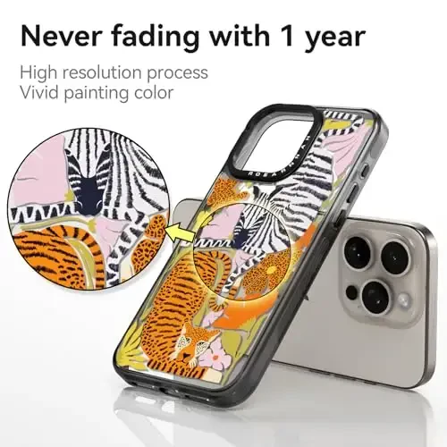 casevivid iPhone 15 Pro Max uchun mos keladigan g‘ilof Chiroyli estetik - chidamli zarbaga bardoshli 6,6 fut balandlikdan tushganda zarbani yutuvchi telefon g‘ilofi Qiziqarli moda Afrika 6,7