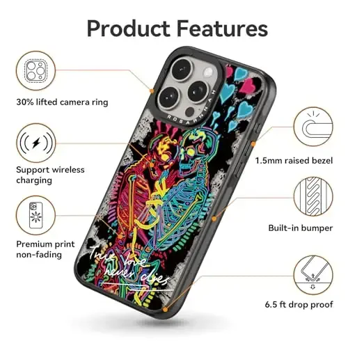 casevivid iPhone 15 Pro Max uchun mos keladigan g'ilof Chiroyli estetik – Chidamli zarbga chidamli 6,6 fut balandlikdan tushishga bardoshli kulgili moda haqiqiy muhabbat 6,7