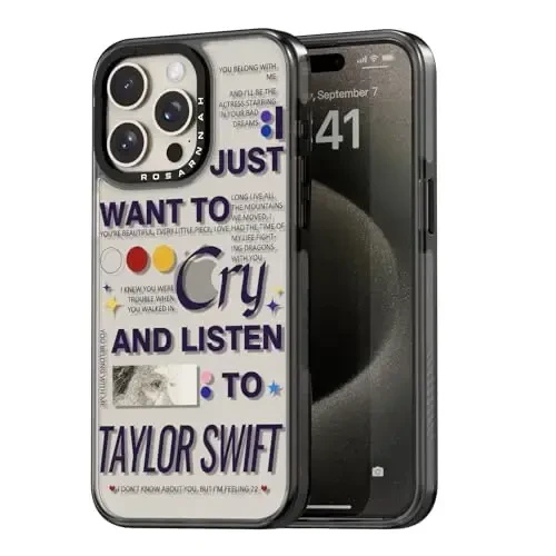 casevivid iPhone 15 Pro Max uchun mos keladigan g‘ilof Yoqimli estetik – Chidamli zarbaga chidamli 6,6 fut balandlikdan tushishga bardoshli telefon g‘ilofi Qiziqarli moda Teylor musiqasi 6,7