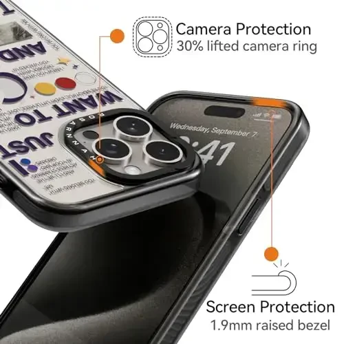 casevivid iPhone 15 Pro Max uchun mos keladigan g‘ilof Yoqimli estetik – Chidamli zarbaga chidamli 6,6 fut balandlikdan tushishga bardoshli telefon g‘ilofi Qiziqarli moda Teylor musiqasi 6,7