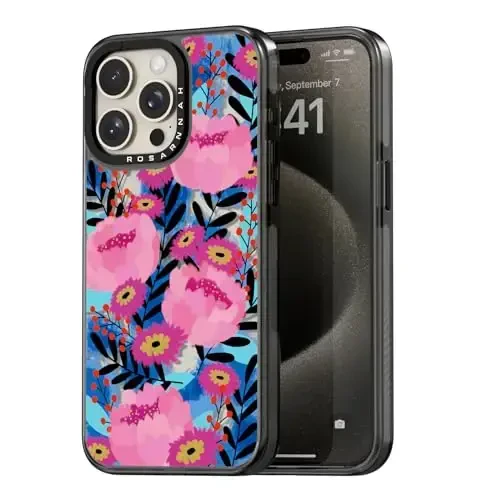 casevivid iPhone 15 Pro uchun g'ayrioddiy chiroyli qopqoq - zarbaga chidamli 2 metrgacha balandlikdan tushganda himoya qiluvchi kulgili moda gulli 6.1