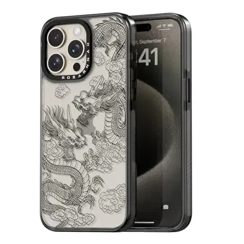 casevivid iPhone 15 Pro uchun mos keladigan chexol Yoqimli estetik - chidamli zarbga chidamli 6,6 fut balandlikdan tushishga bardoshli telefon chexoli Qiziqarli moda ajdaho 6,1