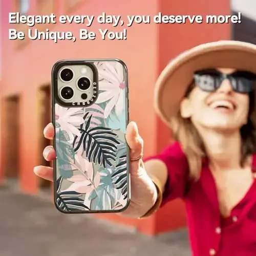 casevivid iPhone 15 Pro uchun mos keladigan chiroyli estetik g'ilof - chidamli zarbga chidamli 6,6 fut balandlikdan tushganda ta'sirga qarshi telefon g'ilofi kulgili moda palma daraxti 6,1