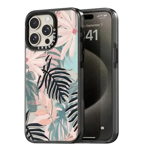 casevivid iPhone 15 Pro uchun mos keladigan chiroyli estetik g'ilof - chidamli zarbga chidamli 6,6 fut balandlikdan tushganda ta'sirga qarshi telefon g'ilofi kulgili moda palma daraxti 6,1