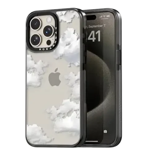 casevivid iPhone 15 Pro uchun mos keladigan g'ilof Chiroyli estetik - 6,6 fut balandlikdan tushganda zarbga chidamli telefon g'ilofi Qiziqarli moda buluti bilan 6,1