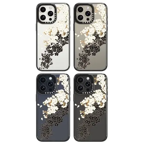 casevivid iPhone 15 Pro uchun mos keladigan g‘ilof Chiroyli estetik - 6,6 futdan tushganda zarbga bardoshli telefon g‘ilofi Qiziqarli moda olxo‘ri gulli 6.1