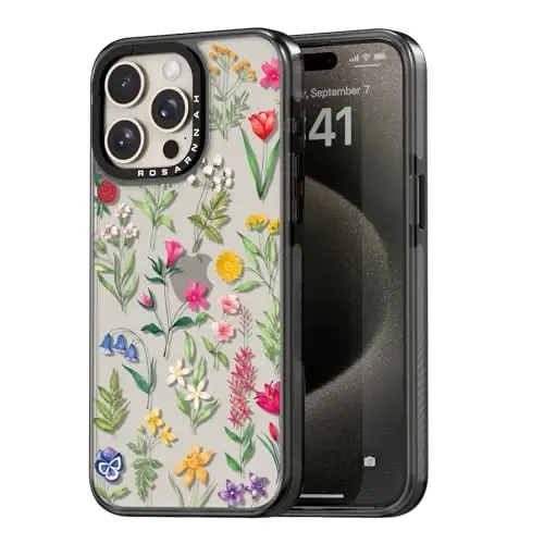 casevivid iPhone 15 Pro uchun mos keladigan g'ilof Chiroyli estetik - 6,6 futdan tushishga bardoshli zarbga chidamli telefon g'ilofi Qiziqarli moda tabiat gullari bilan 6,1