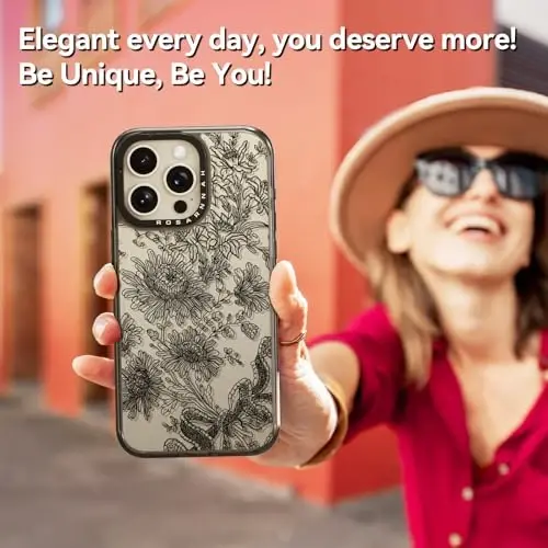 casevivid iPhone 15 Pro uchun mos keladigan g'ilof Chiroyli estetik - Bardoshli zarbga chidamli 6,6 fut balandlikdan tushishga bardoshli telefon g'ilofi Qiziqarli moda krujevali ромашка 6,1