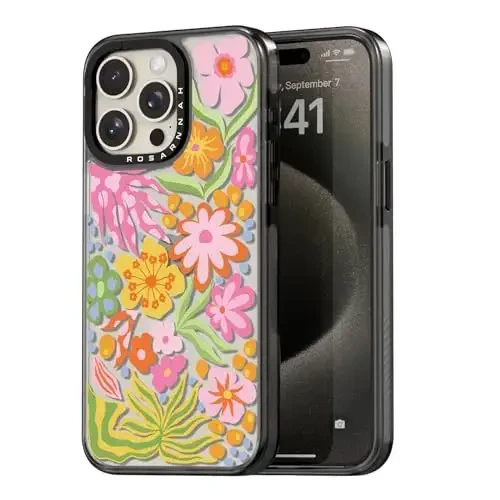 casevivid iPhone 15 Pro uchun mos keladigan g‘ilof Chiroyli estetik - Chidamli zarbaga chidamli 2 m balandlikdan tushganda shikastlanishdan himoya qiluvchi telefon g‘ilofi Qiziqarli moda Passiflora guli 6,1