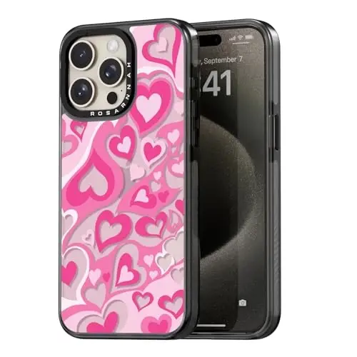 casevivid iPhone 15 Pro uchun mos keladigan g'ilof Chiroyli estetik - Chidamli zarbaga chidamli 2 m balandlikdan tushganda telefon g'ilofi Qiziqarli moda yurakchasi bilan 6,1