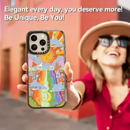 casevivid iPhone 15 Pro uchun mos keladigan g‘ilof, yoqimli estetik - chidamli zarbga chidamli 6,6 fut balandlikdan tushganda zarbani yutuvchi telefon g‘ilofi, kulgili moda qo‘ziqorin 6,1