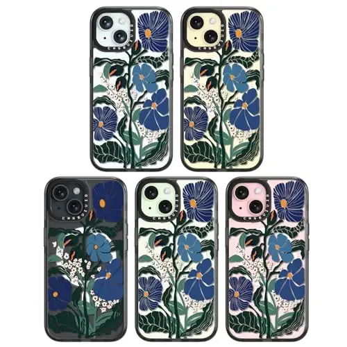 casevivid iPhone 15 uchun magnitli Magsafe gʻilofi Chiroyli estetik – 6,6 fut balandlikdan tushganda zarbga bardoshli telefon gʻilofi Qiziqarli moda Passiflora Caerulea 6,1