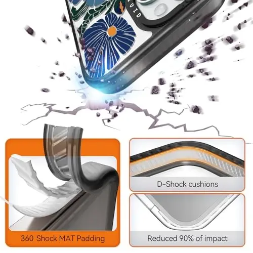 casevivid iPhone 15 uchun magnitli Magsafe gʻilofi Chiroyli estetik – 6,6 fut balandlikdan tushganda zarbga bardoshli telefon gʻilofi Qiziqarli moda Passiflora Caerulea 6,1