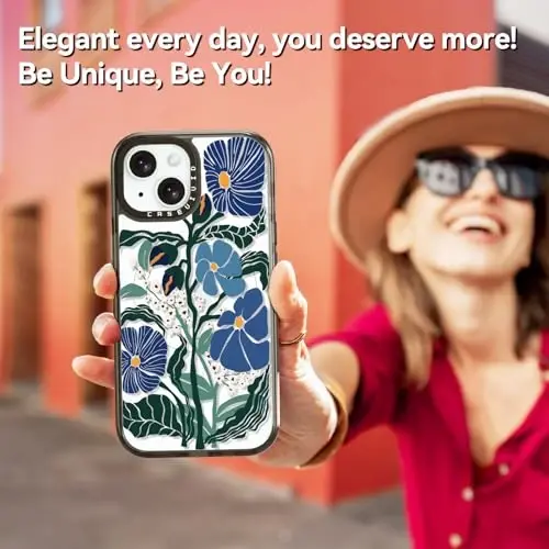 casevivid iPhone 15 uchun magnitli Magsafe gʻilofi Chiroyli estetik – 6,6 fut balandlikdan tushganda zarbga bardoshli telefon gʻilofi Qiziqarli moda Passiflora Caerulea 6,1