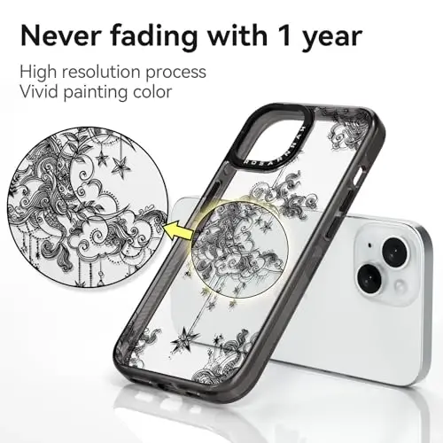 casevivid iPhone 15 uchun mos keladigan chexol Chiroyli estetik - chidamli zarbga chidamli 2 m balandlikdan tushishga bardoshli telefon chexoli Qiziqarli moda Oy 6,1