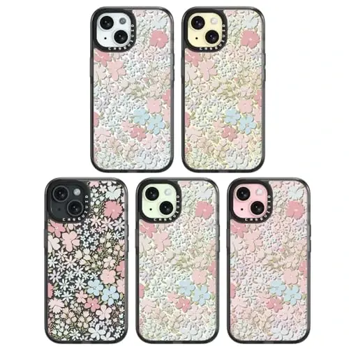 casevivid iPhone 15 uchun mos keladigan g'ilof Chiroyli estetik - 6,6 fut balandlikdan tushganda zarbga chidamli telefon g'ilofi Qiziqarli moda pushti bahor 6,1