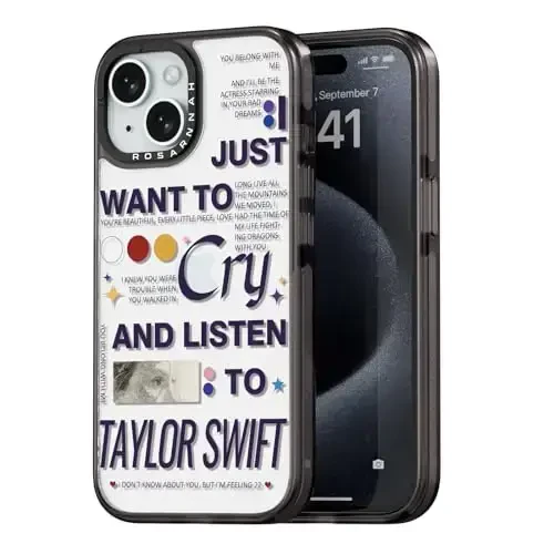 casevivid iPhone 15 uchun mos keladigan g'ilof Chiroyli estetik - 6,6 fut balandlikdan tushishga chidamli zarbaga bardoshli telefon g'ilofi Qiziqarli moda Teylor Musiqasi 6.1