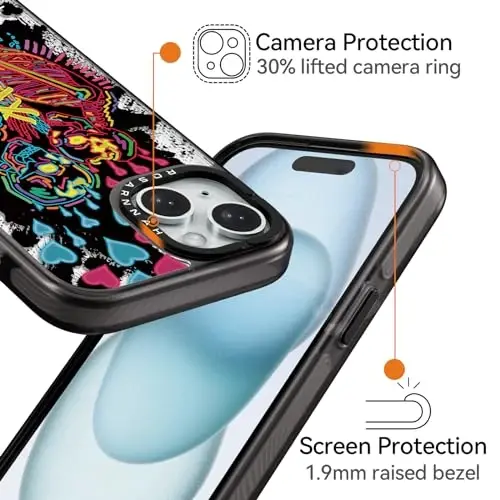 casevivid iPhone 15 uchun mos keladigan g'ilof Chiroyli estetik - 6,6 fut balandlikdan tushishga chidamli zarbga bardoshli telefon g'ilofi Qiziqarli moda Haqiqiy sevgi bilan 6,1 dyuymli qora - 3
