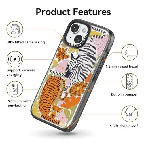 casevivid iPhone 15 uchun mos keladigan g'ilof Yoqimli estetik - chidamli zarbaga chidamli 6,6 fut balandlikdan tushishga bardoshli telefon g'ilofi Qiziqarli moda Afrika 6.1