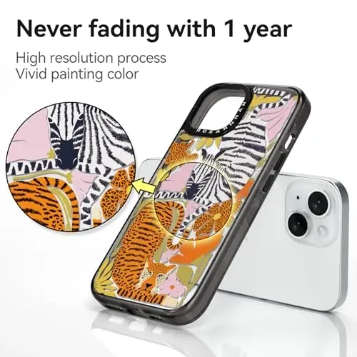 casevivid iPhone 15 uchun mos keladigan g'ilof Yoqimli estetik - chidamli zarbaga chidamli 6,6 fut balandlikdan tushishga bardoshli telefon g'ilofi Qiziqarli moda Afrika 6.1