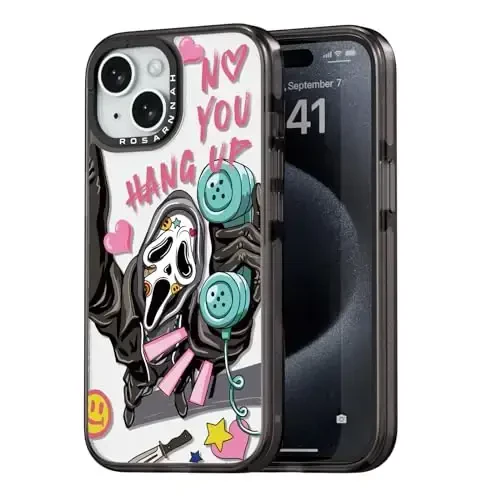 casevivid iPhone 15 uchun mos keladigan g‘ilof Yoqimli estetik – Mustahkam zarbga chidamli 6,6 fut balandlikdan tushishga bardoshli telefon g‘ilofi Qiziqarli moda skeleti bilan Halloween dahshati 6,1