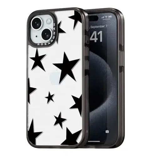 casevivid iPhone 15 uchun mos keladigan quti Chiroyli estetik - Bardoshli zarbga chidamli 6,6 fut balandlikdan tushish ta'siriga ega telefon qutisi Qopqoq Qiziqarli moda Besh qirrali yulduz 6,1