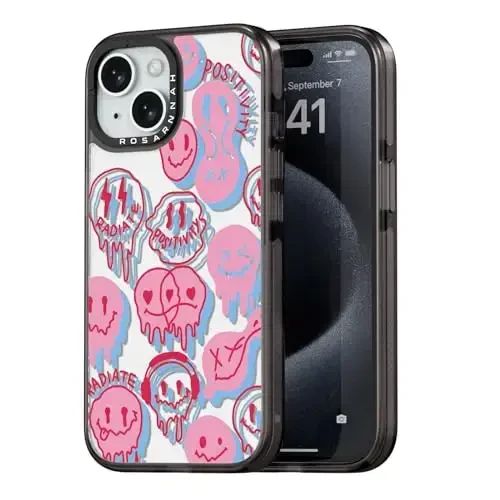 casevivid iPhone 15 uchun mos keladigan quti Yoqimli estetik - bardoshli zarbaga chidamli 6,6 fut balandlikdan tushganda telefon qutisi Kulgi moda Radiate 6.1