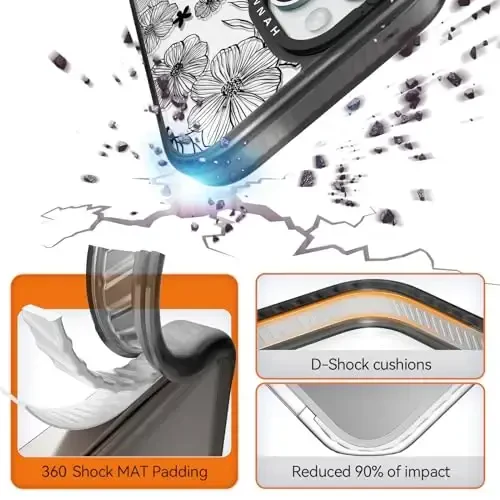 casevivid Magnetic for iPhone 15 Magsafe Case Cute Aesthetic - Durable Shockproof 6.6 ft Drop Impact Phone Case Cover with Funny Fashion Black Wildflower 6.1