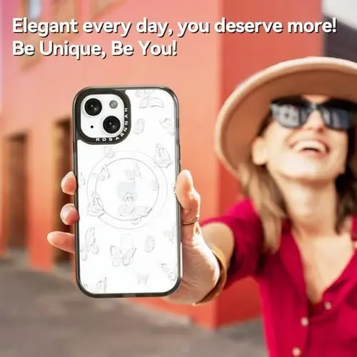 casevivid Magnetic for iPhone 15 Magsafe Case Cute Aesthetic - Durable Shockproof 6.6 ft Drop Impact Phone Case Cover with Funny Fashion Butterfly 6.1