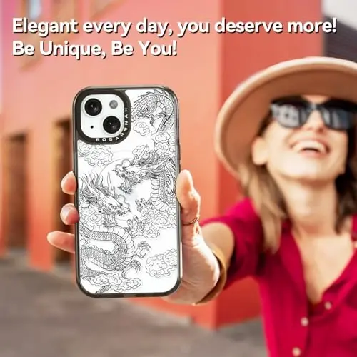 casevivid Magnetic for iPhone 15 Magsafe Case Cute Aesthetic - Durable Shockproof 6.6 ft Drop Impact Phone Case Cover with Funny Fashion Dragon 6.1