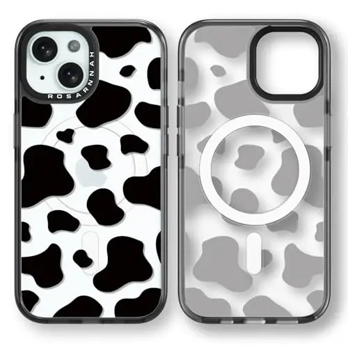 casevivid Magnetic for iPhone 15 Magsafe Case Cute Aesthetic - Durable Shockproof 6.6 ft Drop Impact Phone Case Cover with Funny Fashion Milk Cow Print 6.1