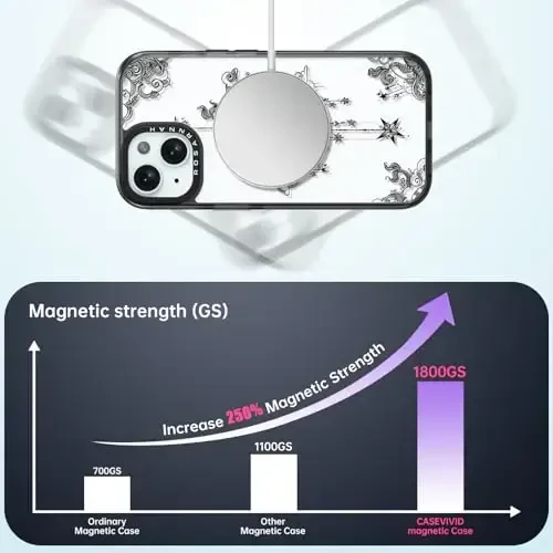 casevivid Magnetic for iPhone 15 Magsafe Case Cute Aesthetic - Durable Shockproof 6.6 ft Drop Impact Phone Case Cover with Funny Fashion Moon 6.1