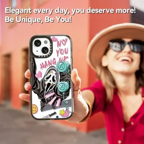 casevivid Magnetic for iPhone 15 Magsafe Case Cute Aesthetic - Durable Shockproof 6.6 ft Drop Impact Phone Case Cover with Funny Fashion Skeleton Halloween Horror 6.1