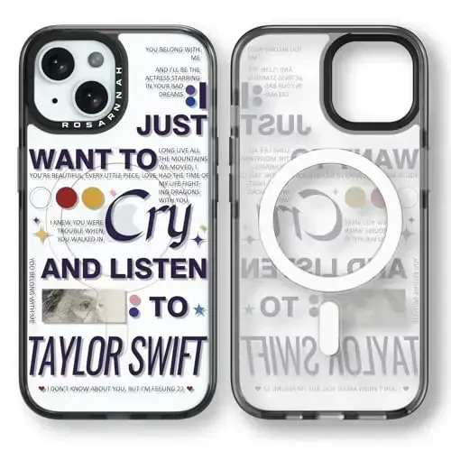 casevivid Magnetic for iPhone 15 Magsafe Case Cute Aesthetic - Durable Shockproof 6.6 ft Drop Impact Phone Case Cover with Funny Fashion Taylor Music 6.1