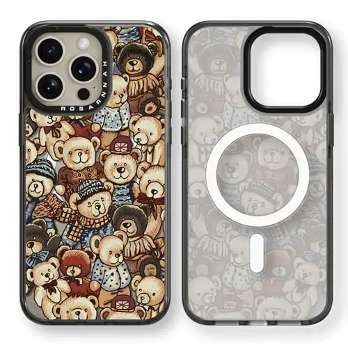 casevivid Magnetic for iPhone 15 Pro Magsafe Case Cute Aesthetic - Durable Shockproof 6.6 ft Drop Impact Phone Case Cover with Funny Fashion Bear 6.1
