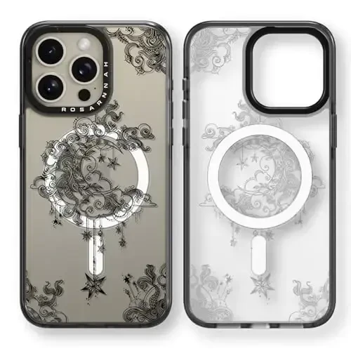casevivid Magnetic for iPhone 15 Pro Magsafe Case Cute Aesthetic - Durable Shockproof 6.6 ft Drop Impact Phone Case Cover with Funny Fashion Moon 6.1