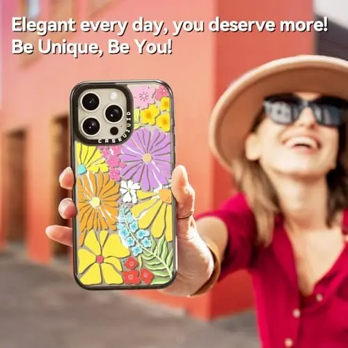 casevivid Magnetic for iPhone 15 Pro Magsafe Case Cute Aesthetic - Durable Shockproof 6.6 ft Drop Impact Phone Case Cover with Funny Fashion Passion Blossom 6.1