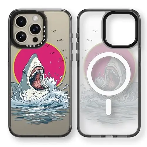 casevivid Magnetic for iPhone 15 Pro Magsafe Case Cute Aesthetic - Durable Shockproof 6.6 ft Drop Impact Phone Case Cover with Funny Fashion Shark 6.1