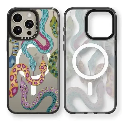 casevivid Magnetic for iPhone 15 Pro Magsafe Case Cute Aesthetic - Durable Shockproof 6.6 ft Drop Impact Phone Case Cover with Funny Fashion Snake 6.1