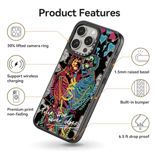 casevivid Magnetic for iPhone 15 Pro Magsafe Case Cute Aesthetic - Durable Shockproof 6.6 ft Drop Impact Phone Case Cover with Funny Fashion True Love 6.1