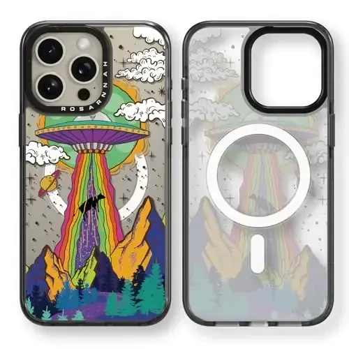 casevivid Magnetic for iPhone 15 Pro Magsafe Case Cute Aesthetic - Durable Shockproof 6.6 ft Drop Impact Phone Case Cover with Funny Fashion UFO 6.1