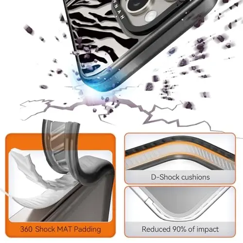 casevivid Magnetic for iPhone 15 Pro Max Magsafe Case Cute Aesthetic - Durable Shockproof 6.6 ft Drop Impact Phone Case Cover with Funny Fashion Black Zebra Print 6.7