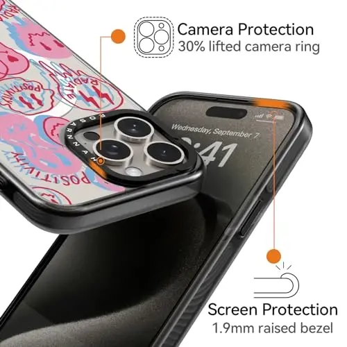 casevivid Magnetic for iPhone 15 Pro Max Magsafe Case Cute Aesthetic - Durable Shockproof 6.6 ft Drop Impact Phone Case Cover with Funny Fashion Radiate 6.7