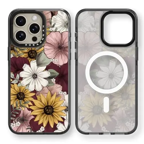casevivid Magnetic for iPhone 15 Pro Max Magsafe Case Cute Aesthetic - Durable Shockproof 6.6 ft Drop Impact Phone Case Cover with Funny Fashion Sunflower 6.7